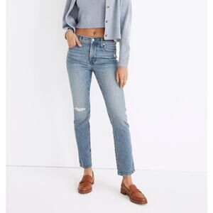 Madewell The Mid-Rise Perfect Vintage Jean Knee Rip Edition Size 24